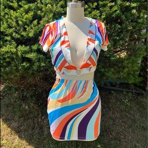 Multicolored 2 piece skirt set